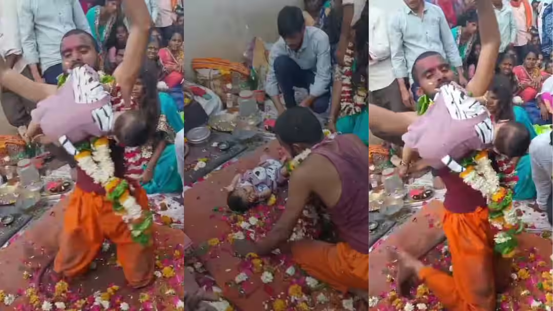 भोंदूबाबाने चिमुकल्याला दाताने उचलत गरागरा फिरवले, उलटं-पालटं केलं; अकोल्यात अंधश्रद्धेचा कळस