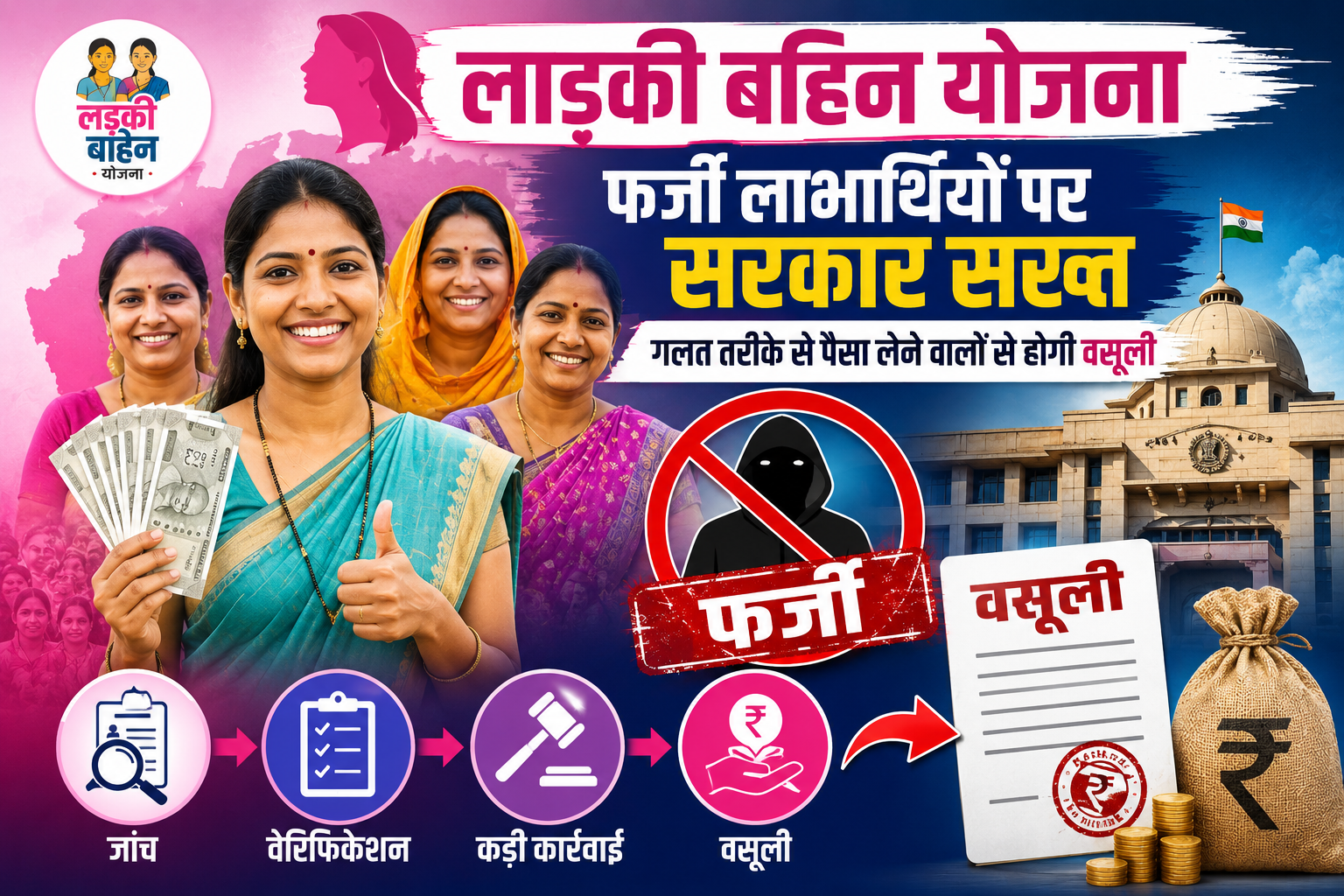 Ladki Bahin Yojana: फर्जी लाभार्थियों पर सरकार सख्त, गलत तरीके से पैसा लेने वालों से होगी वसूली