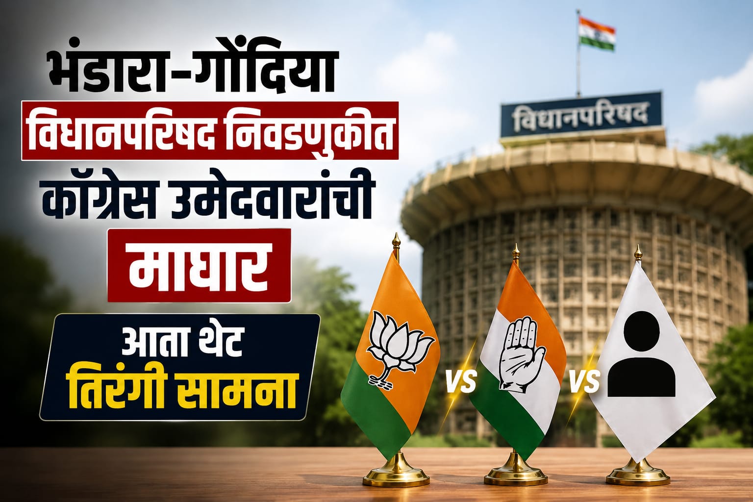 भंडारा-गोंदिया विधानपरिषद निवडणुकीत मोठा ट्विस्ट; काँग्रेस उमेदवारांची माघार, तिरंगी लढत निश्चित