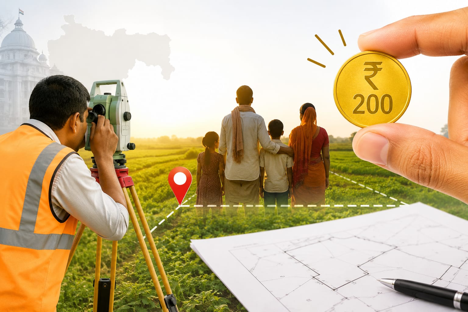 जमीन मोजणी झाली स्वस्त! कौटुंबिक वाटणीसाठी फक्त 200 रुपये, राज्य सरकारचा दिलासादायक निर्णय