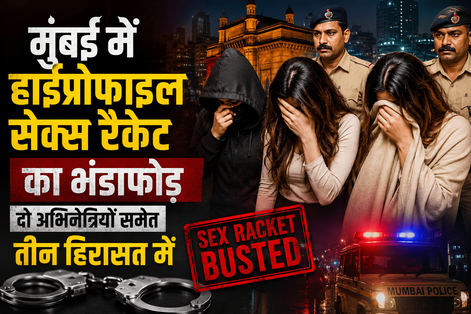 मुंबई में हाईप्रोफाइल सेक्स रैकेट का भंडाफोड़, दो अभिनेत्रियों समेत तीन हिरासत में