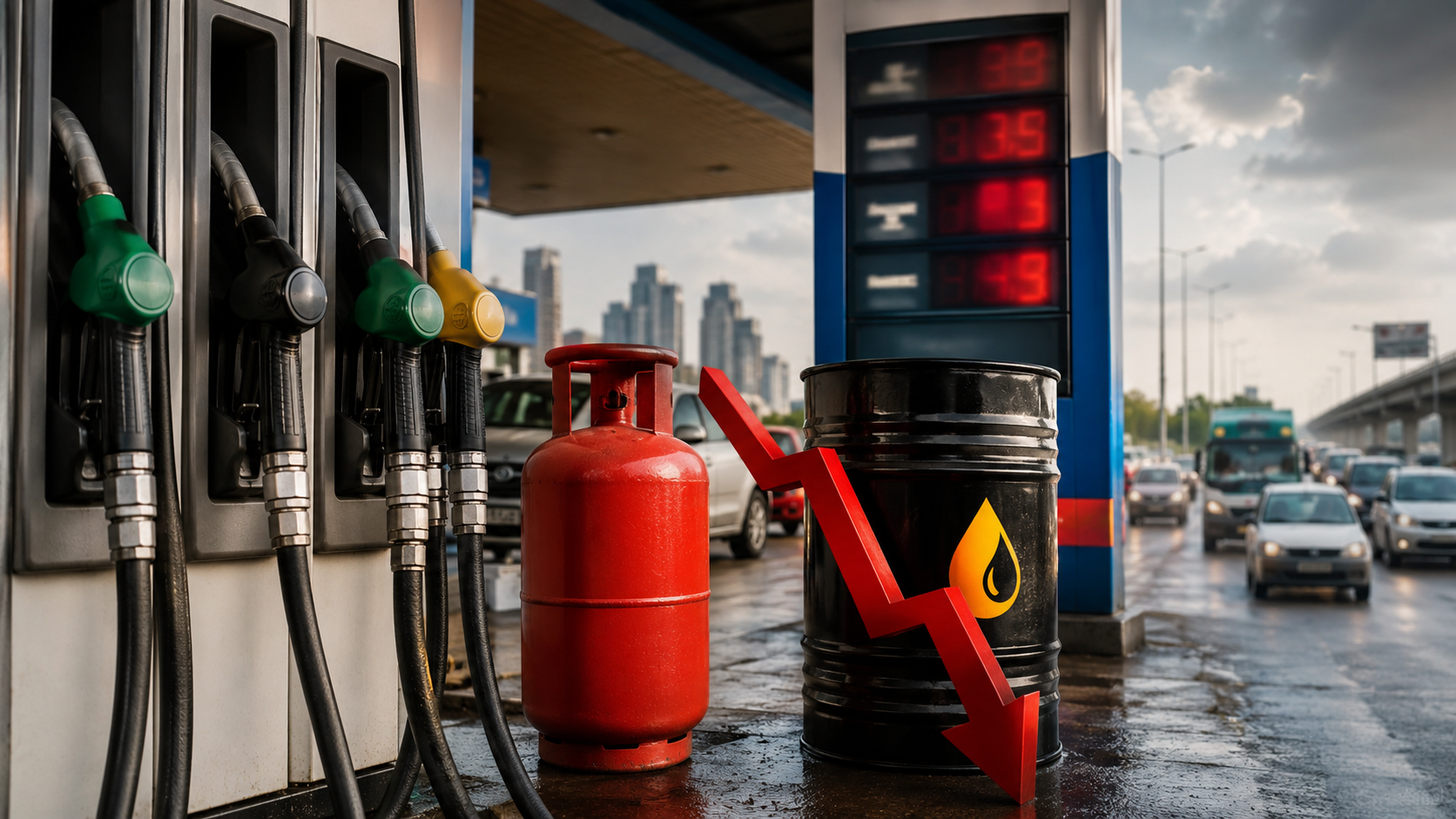 कच्चे तेल 10% सस्ता, फिर भी राहत नहीं! पेट्रोल-डीजल, CNG और LPG के नए रेट जारी, जानिए आपके शहर का भाव