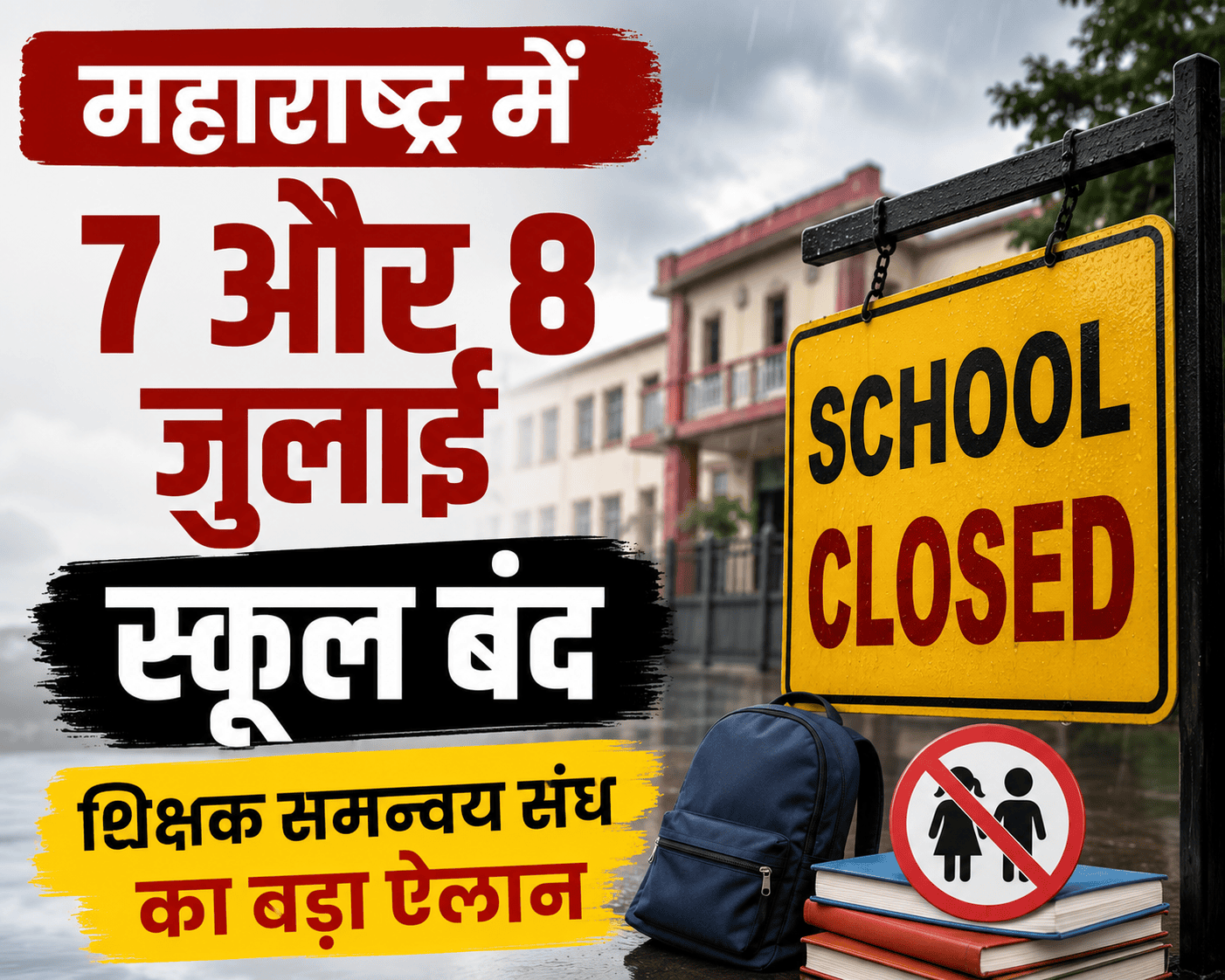 महाराष्ट्र में 7 और 8 जुलाई को स्कूल बंद, शिक्षक समन्वय संघ का बड़ा ऐलान