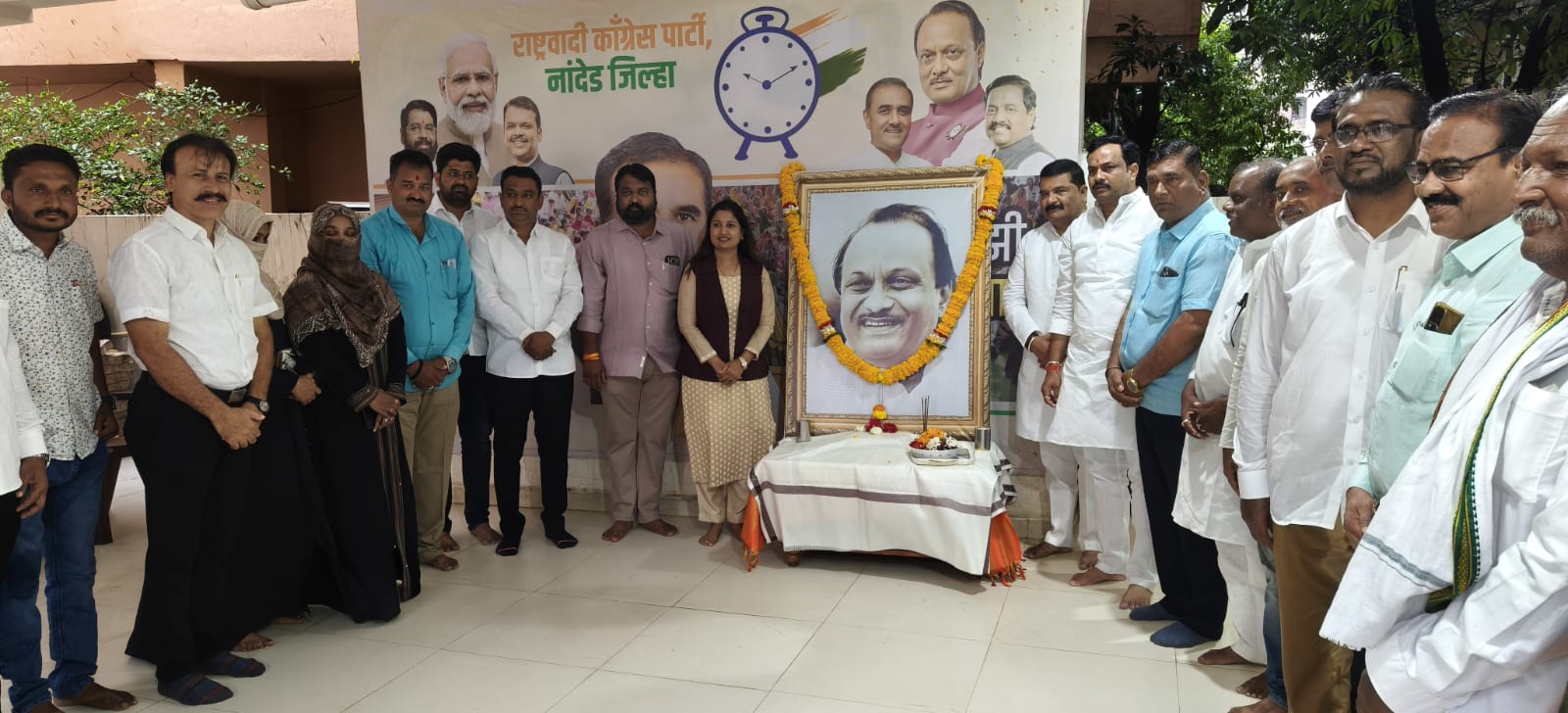 अजितदादांच्या आठवणींनी भावुक झाले कार्यकर्ते; नांदेडमध्ये जयंतीनिमित्त अभिवादनाचा कार्यक्रम